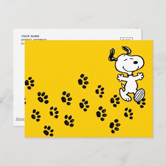 Erdnüsse | Snoopy Paw Druckweg Postkarte (Vorne/Hinten)
