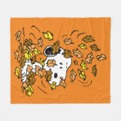 Erdnüsse | Snoopy Pile von Blätter Fleecedecke (Vorderseite (Horizontal))