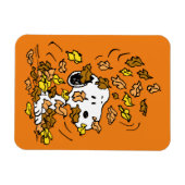 Erdnüsse | Snoopy Pile von Blätter Magnet (Horizontal)