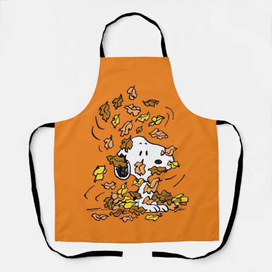 Erdnüsse | Snoopy Pile von Blätter Schürze (Vorderseite)
