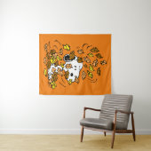 Erdnüsse | Snoopy Pile von Blätter Wandteppich (Beispiel (Horizontal))