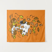 Erdnüsse | Snoopy Pile von Blätter Wandteppich (Vorderseite (Horizontal))