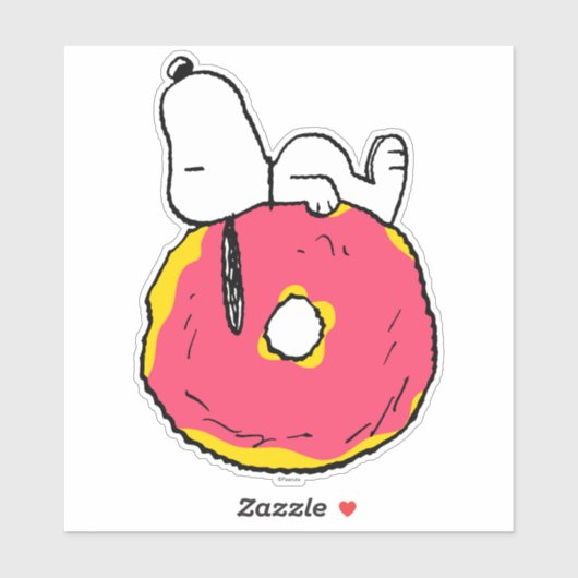 Erdnüsse | Snoopy Pink Donut Aufkleber (Blatt)