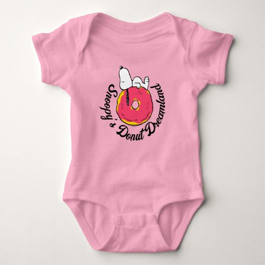 Erdnüsse | Snoopy Pink Donut Baby Strampler (Vorderseite)
