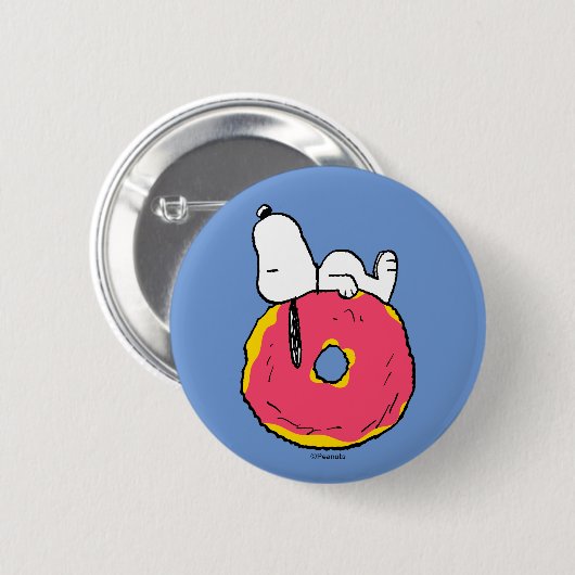 Erdnüsse | Snoopy Pink Donut Button (Vorne & Hinten)