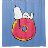 Erdnüsse | Snoopy Pink Donut Duschvorhang (Vorderseite)