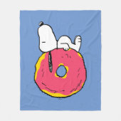 Erdnüsse | Snoopy Pink Donut Fleecedecke (Vorderseite)
