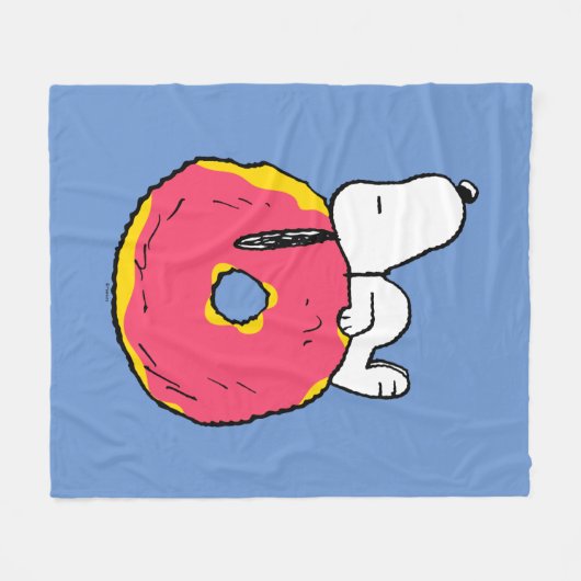 Erdnüsse | Snoopy Pink Donut Fleecedecke (Vorderseite (Horizontal))