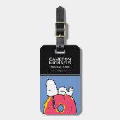 Erdnüsse | Snoopy Pink Donut Gepäckanhänger (Vorderseite vertikal)