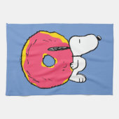 Erdnüsse | Snoopy Pink Donut Geschirrtuch (Horizontal)