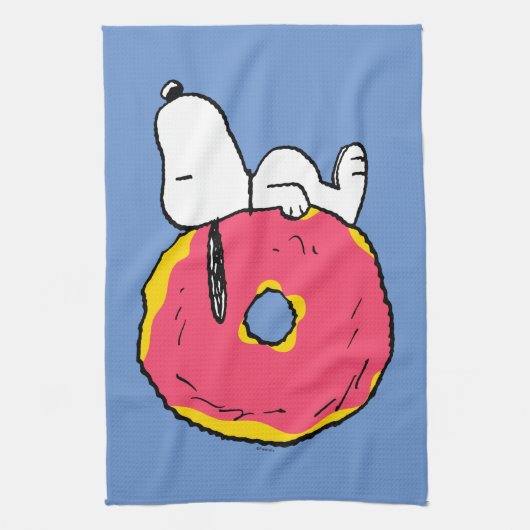 Erdnüsse | Snoopy Pink Donut Geschirrtuch (Vertikal)