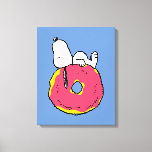 Erdnüsse | Snoopy Pink Donut Leinwanddruck (Vorderseite)