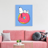 Erdnüsse | Snoopy Pink Donut Leinwanddruck (Insitu (Wohnzimmer))
