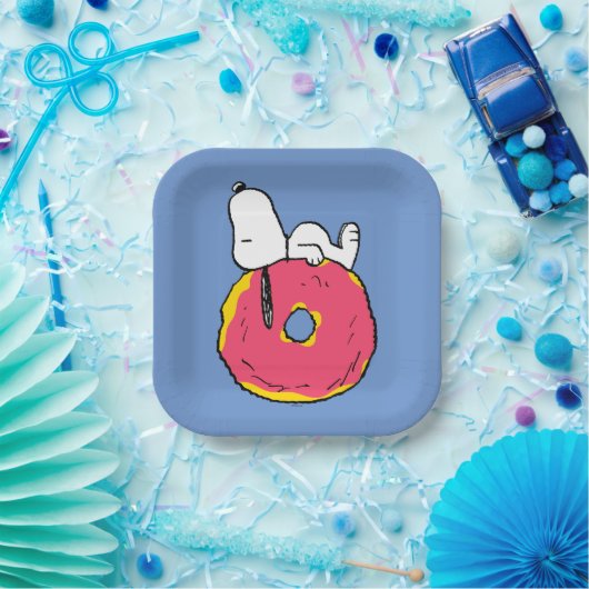 Erdnüsse | Snoopy Pink Donut Pappteller (Party)