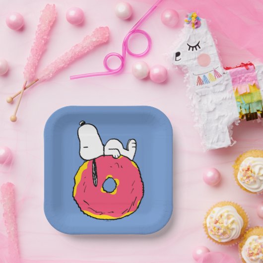 Erdnüsse | Snoopy Pink Donut Pappteller (Party)