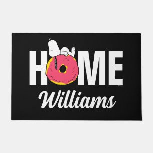 Erdnüsse Snoopy Pink Donut PERSONALISIERT Fußmatte