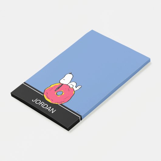 Erdnüsse | Snoopy Pink Donut Post-it Klebezettel (angewinkelt)