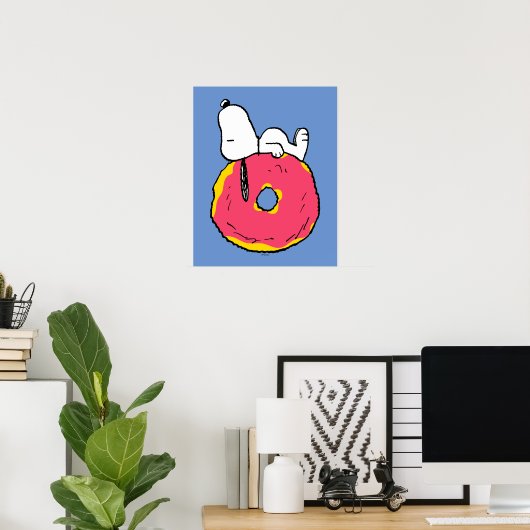 Erdnüsse | Snoopy Pink Donut Poster (Heimbüro)