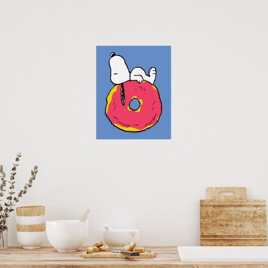 Erdnüsse | Snoopy Pink Donut Poster (Küche)