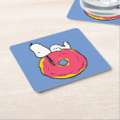 Erdnüsse | Snoopy Pink Donut Rechteckiger Pappuntersetzer (angewinkelt)
