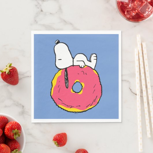 Erdnüsse | Snoopy Pink Donut Serviette (Beispiel)