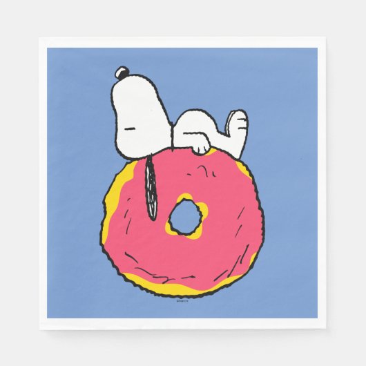 Erdnüsse | Snoopy Pink Donut Serviette (Vorderseite)