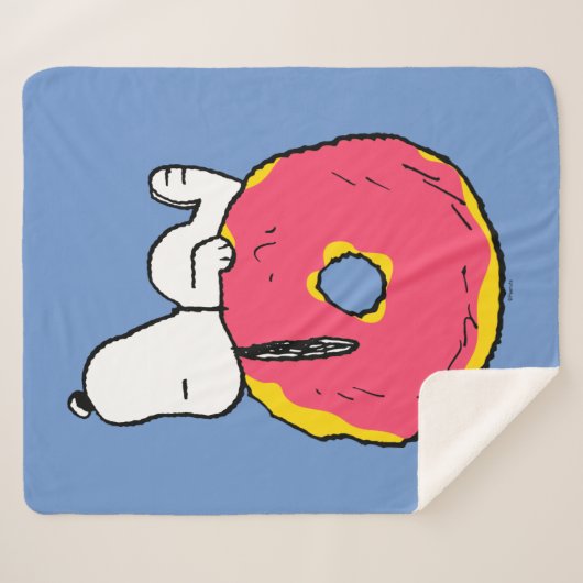 Erdnüsse | Snoopy Pink Donut Sherpadecke (Vorderseite (Horizontal))