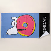 Erdnüsse | Snoopy Pink Donut Strandtuch (Vorderseite)