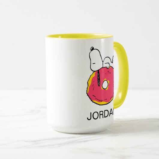 Erdnüsse | Snoopy Pink Donut Tasse (VorderseiteRechts)