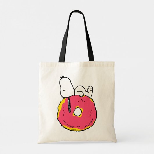 Erdnüsse | Snoopy Pink Donut Tragetasche (Rückseite)