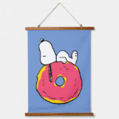 Erdnüsse | Snoopy Pink Donut Wandteppich Mit Holzrahmen (Vorderseite)