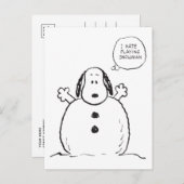 Erdnüsse | Snoopy Playing Snowman Postkarte (Vorne/Hinten)