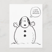 Erdnüsse | Snoopy Playing Snowman Postkarte (Vorderseite)