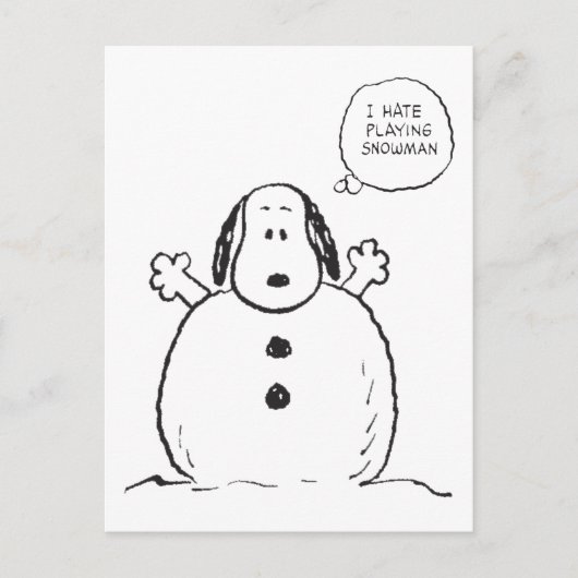 Erdnüsse | Snoopy Playing Snowman Postkarte (Vorderseite)
