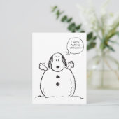 Erdnüsse | Snoopy Playing Snowman Postkarte (Stehend Vorderseite)