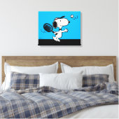 Erdnüsse | Snoopy Plays Tennis Leinwanddruck (Insitu (Schlafzimmer))