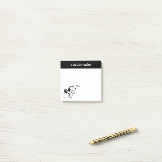 Erdnüsse | Snoopy Plays Tennis Post-it Klebezettel (Auf Schreibtisch)