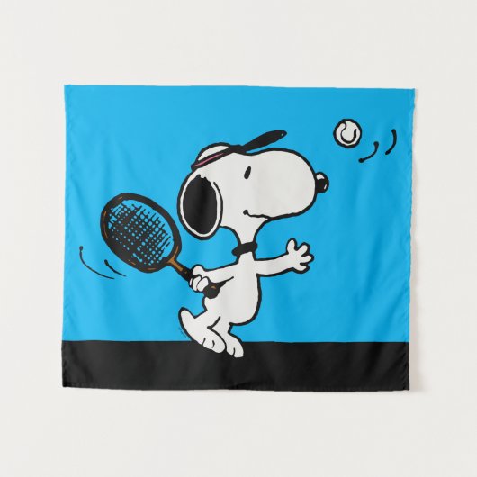 Erdnüsse | Snoopy Plays Tennis Wandteppich (Vorderseite (Horizontal))