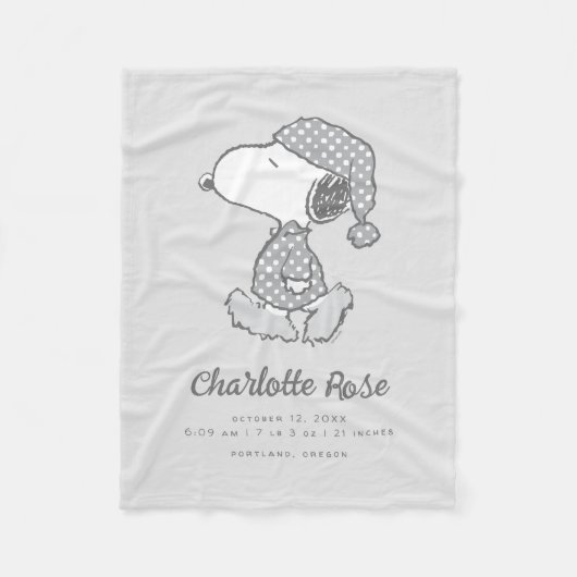 Erdnüsse | Snoopy Polka Dot Pajamas Baby Fleecedecke (Vorderseite)