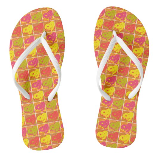 Erdnüsse | Snoopy Pop Art Pattern Badesandalen (Fußbett)