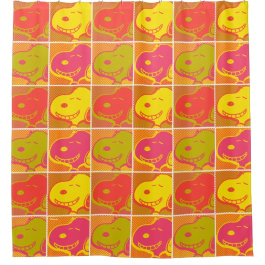 Erdnüsse | Snoopy Pop Art Pattern Duschvorhang (Vorderseite)