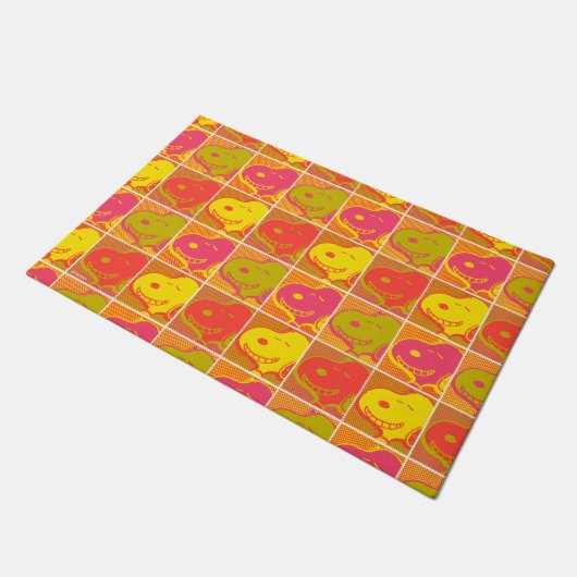 Erdnüsse | Snoopy Pop Art Pattern Fußmatte (Schrägansicht)
