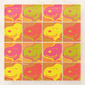 Erdnüsse | Snoopy Pop Art Pattern Glasuntersetzer (Vorderseite)