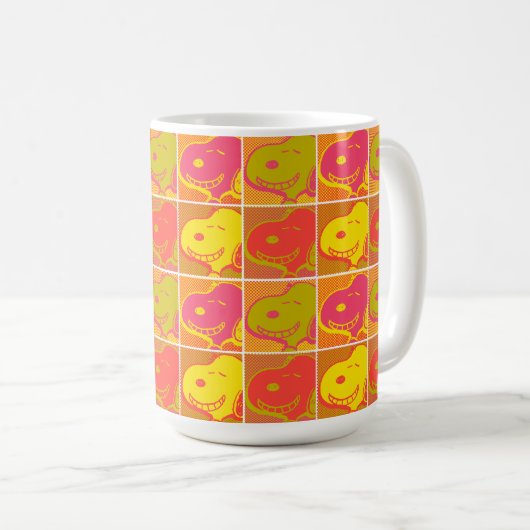 Erdnüsse | Snoopy Pop Art Pattern Kaffeetasse (VorderseiteRechts)