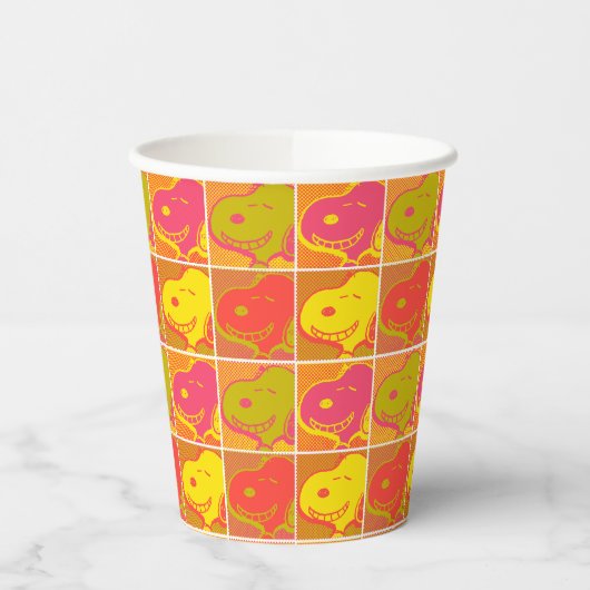 Erdnüsse | Snoopy Pop Art Pattern Pappbecher (Links)