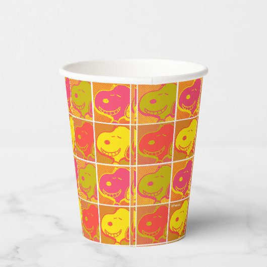 Erdnüsse | Snoopy Pop Art Pattern Pappbecher (Rechts)