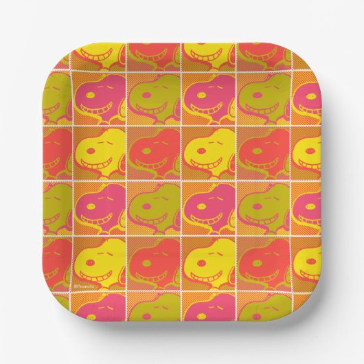 Erdnüsse | Snoopy Pop Art Pattern Pappteller (Vorderseite)