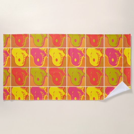 Erdnüsse | Snoopy Pop Art Pattern Strandtuch (Vorderseite)