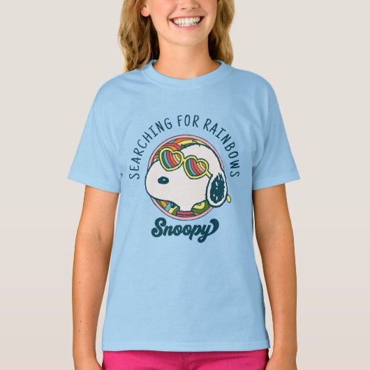 Erdnüsse | Snoopy Rainbow Heart Sonnenbrille T-Shirt (Vorderseite)