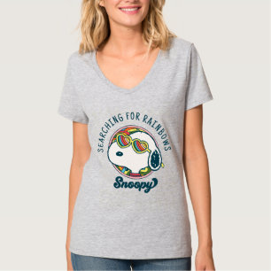 Erdnüsse Snoopy Rainbow Heart Sonnenbrille T-Shirt
